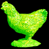 Gerty the green chicken